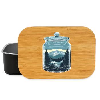 Captured Memories - Natur Berglandschaft im Glas - Lunch Box - Schwarz - Vorne