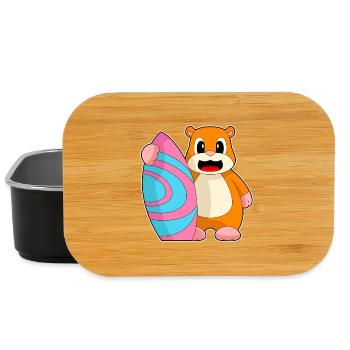 Été de surf sur planche de surf pour hamsters - Boîte à goûter - noir - Devant