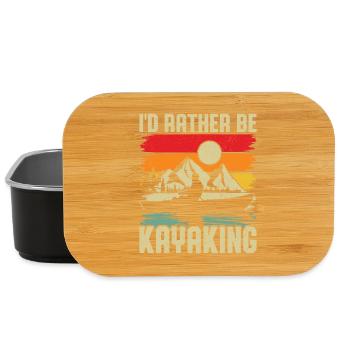 Kayaking Sunset Mountain Scene - Lunch Box - black - Front