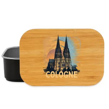 Cathédrale de Cologne Silhouette vintage de Cologne Horizon de Cologne - Boîte à goûter - noir - Devant