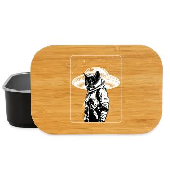 Chat, Astronaute, Extraterrestre, OVNI, Science fiction - Boîte à goûter - noir - Devant