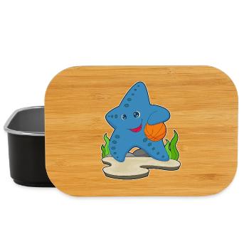 Seestern Basketballspieler Basketball - Lunch Box - Schwarz - Vorne