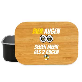 Bier Augen sehen mehr als 2 Augen - Lunch Box - Schwarz - Vorne