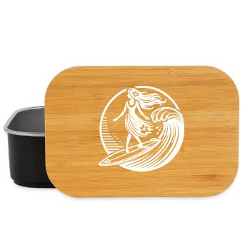 Hawaiianische Surf Girl Vintage Blumen Strand - Lunch Box - Schwarz - Vorne