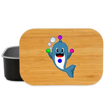 Dolphin juggler juggling - Lunch Box - black - Front