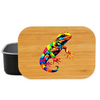 Salamander Molch Schwanzlurch Feuersalamander - Lunch Box - Schwarz - Vorne