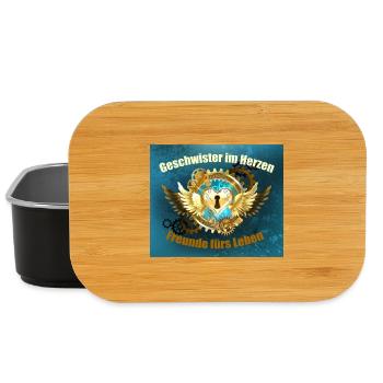 Brothers in the heart with wings and heart lock - Lunch Box - black - Front