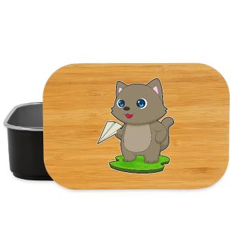Avion en papier pour chat - Boîte à goûter - noir - Devant