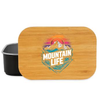 Energetic Mountains and Sunset - Lunch Box - black - Front