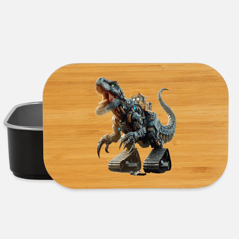 Bagger T-Rex Dinosaurier - Lunch Box - Schwarz
