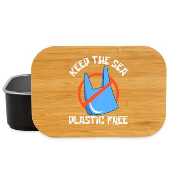 Bathing beach & sea plastic-free against pollution - Lunch Box - black - Front