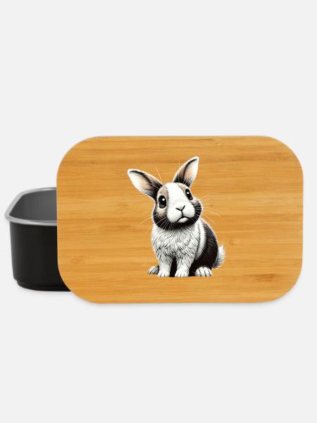 Adorable bunny illustration - Lunch Box - black