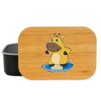 Giraffe Surfen Surfbrett Sommer - Lunch Box - Schwarz - Vorne