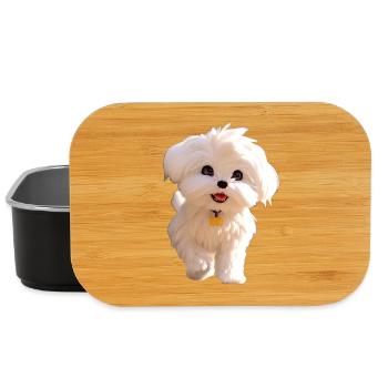 Maltese Little Maltese Dog Love Sweet Maltese - Lunch Box - black - Front