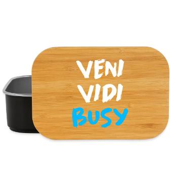 Veni Vidi beschäftigt lustiges Motivationszitat T-Shirt - Lunch Box - Schwarz - Vorne