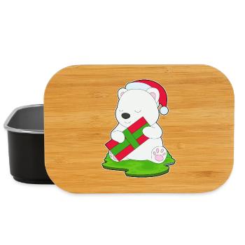 Polar Bear Christmas Christmas Hat - Lunch Box - black - Front