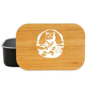 Japanese Cat - Lunch Box - black - Front