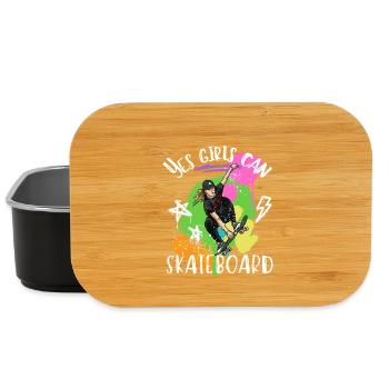 Yes Girls Can Skateboard - Lunch Box - black - Front
