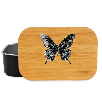Butterfly Wings Colorful Butterfly Butterflies - Lunch Box - black - Front