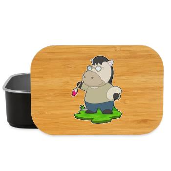 Pferd Maler Pinsel Malen - Lunch Box - Schwarz - Vorne