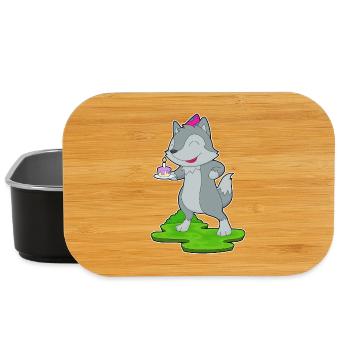 Wolf Birthday Cake - Lunch Box - black - Front