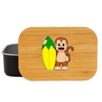 Affe Surfen Surfbrett Sommer - Lunch Box - Schwarz - Vorne
