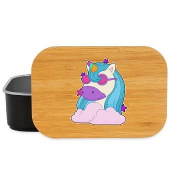 Nuages de licorne - Boîte à goûter - noir - Devant