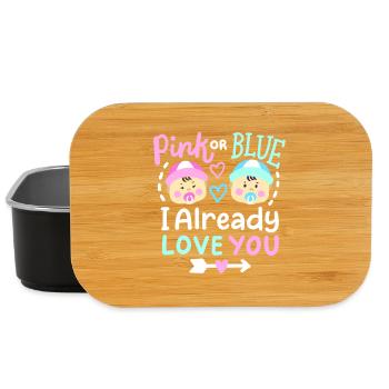 Pink oder Blau Gender-Reveal-Party - Lunch Box - Schwarz - Vorne