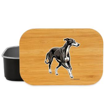 Windhund Silhouette Elegante Kontur - Lunch Box - Schwarz - Vorne