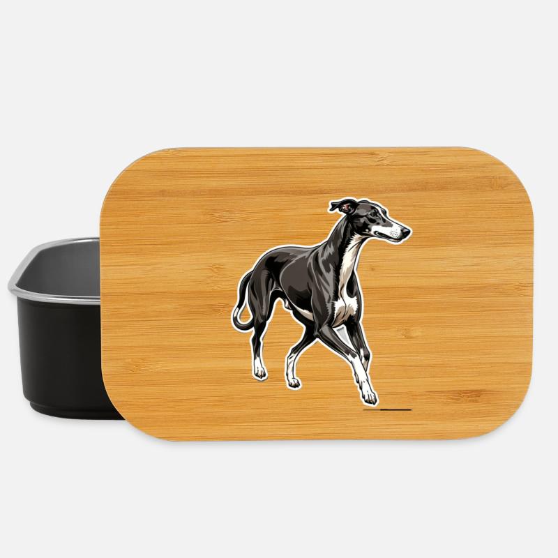 Windhund Silhouette Elegante Kontur - Lunch Box - Schwarz