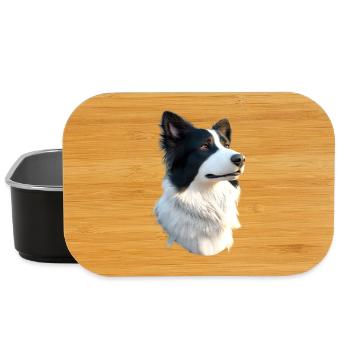 border collie chien amoureux chiot mignons collies - Boîte à goûter - noir - Devant