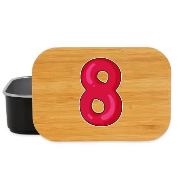 Number 8 Eight Number Red Dark - Lunch Box - black - Front