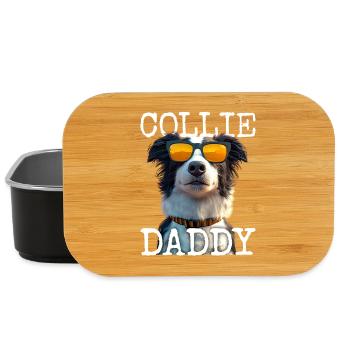 Border Collie Daddy Dogs Dad Father's Day Collie Dad - Lunch Box - black - Front