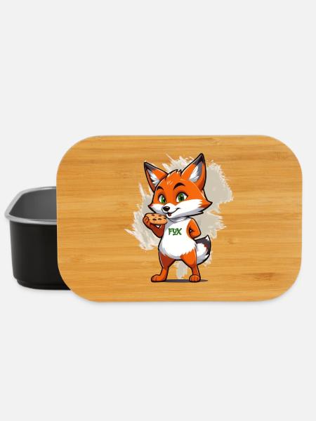 Fuchs mit Keksen - Lunch Box - Schwarz