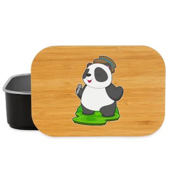 Panda Singer Chant au micro - Boîte à goûter - noir - Devant