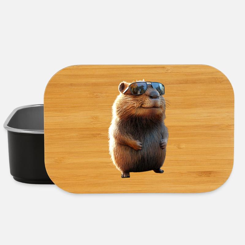 Biber Motiv Biberflüsterer Nagetiere Süßer Biber - Lunch Box - Schwarz
