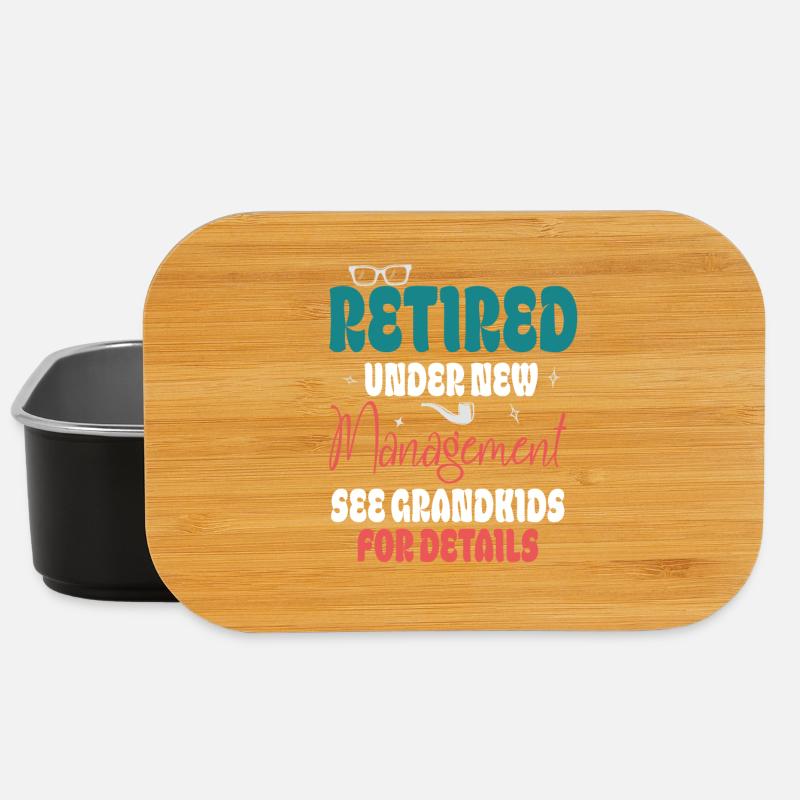 Retired Under New Management See Grandkids Funny - Lunch Box - black