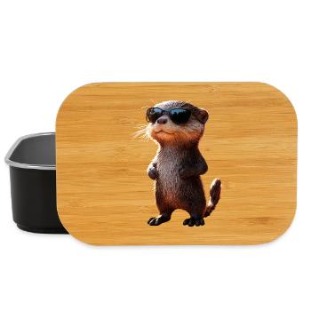 Loutre Loutre de mer Loutre Loutre Martre amour Loutre mignonne - Boîte à goûter - noir - Devant