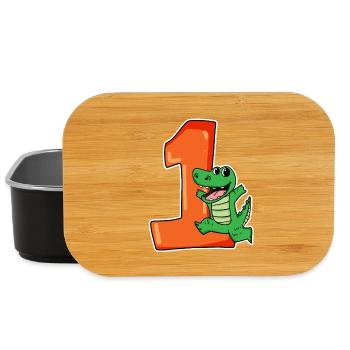1 an - Inscription à l’école - Motif crocodile - Boîte à goûter - noir - Devant