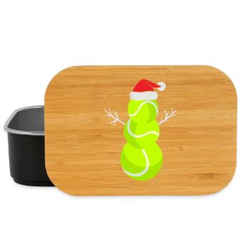 Weihnachts Tennisball Schneemann - Lunch Box - Schwarz - Vorne