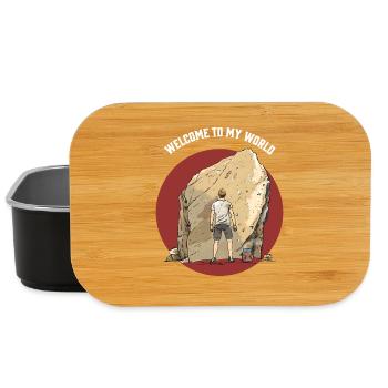 stylisches Boulder T-Shirt Junge beim felsklettern - Lunch Box - Schwarz - Vorne