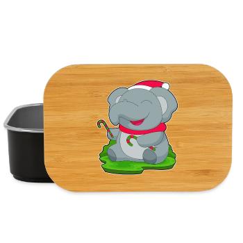 Elephant Christmas Candy Cane - Lunch Box - black - Front