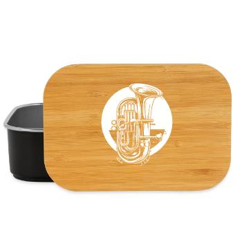 Tuba Drawing - Lunch Box - black - Front