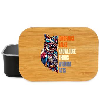 Abstrakte Eule Philosophie Weisheit Wissen Spruch - Lunch Box - Schwarz - Vorne