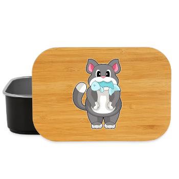 Katze Fisch - Lunch Box - Schwarz - Vorne