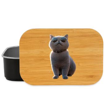 British Shorthair Cat BKH Cat Mom Cute Cats - Lunch Box - black - Front