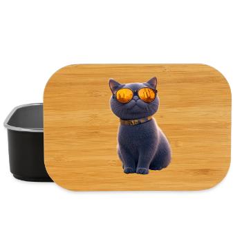 British Shorthair Cat BKH Cat Mom Cute Cats - Lunch Box - black - Front
