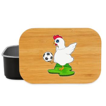 poulet joueur de football - Boîte à goûter - noir - Devant