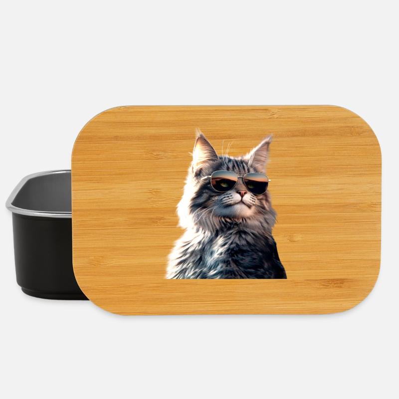 Maine Coon Chat Chat Maman Chat Maine Coon Chats - Boîte à goûter - noir