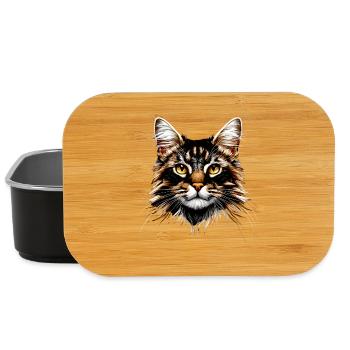 Maine Coon Katze Katzenmama Cat Maine-Coon Katzen - Lunch Box - Schwarz - Vorne